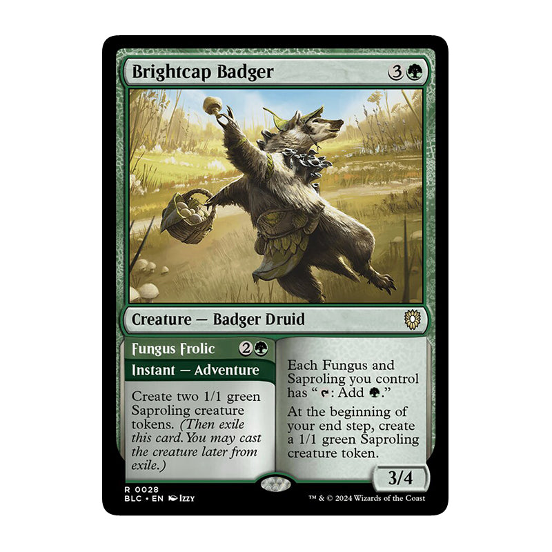π« Brightcap Badger // Fungus Frolic - BLC 28 π« Bloomburrow Commander π« Magic the Gathering π« NM