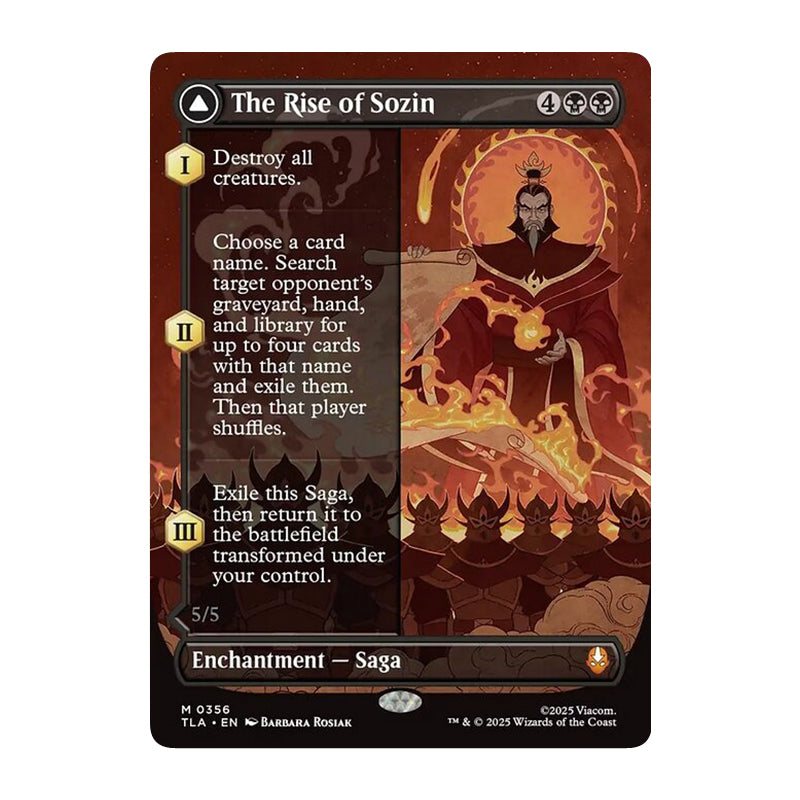 π« The Rise of Sozin // Fire Lord Sozin BORDERLESS - TLA 356 π« Avatar: The Last Airbender π« MTG NM