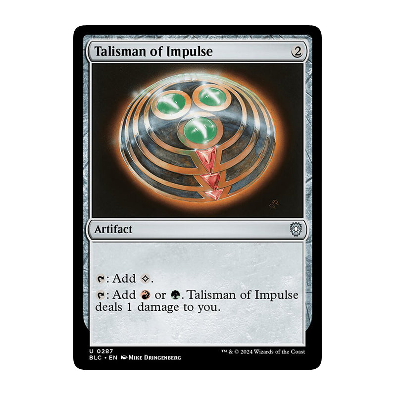 π« Talisman of Impulse - BLC 287 π« Bloomburrow Commander π« Magic the Gathering π« NM