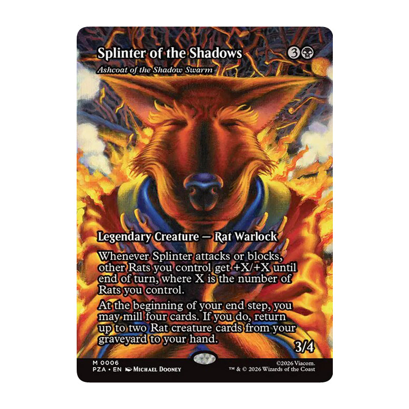 π« Splinter of the Shadows // Ashcoat of the Shadow Swarm BORDERLESS - PZA 0006 π« Teenage Mutant Ninja Turtles π« MTG NM