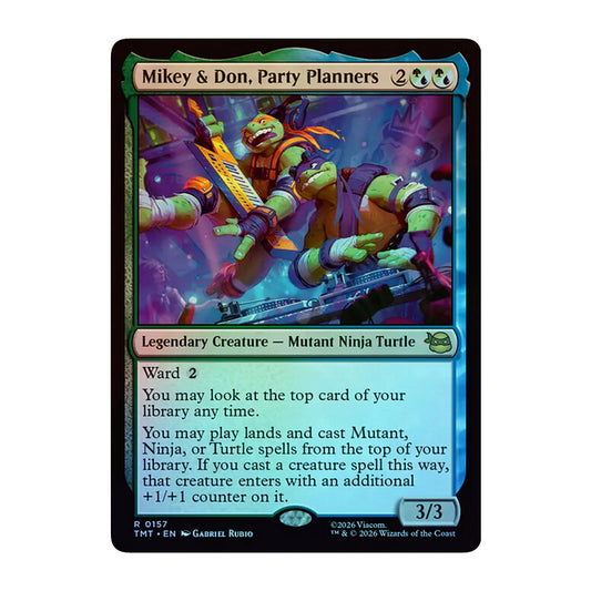 💫 Mikey & Don, Party Planners - TMT 157 💫 Teenage Mutant Ninja Turtles 💫 TMNT MTG NM