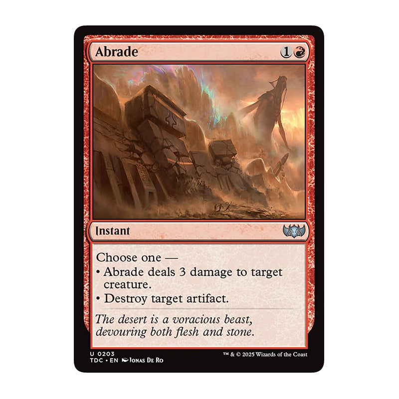 💫  Abrade - TDC 98 💫 Tarkir Dragonstorm Commander 💫 Magic the Gathering 💫 NM