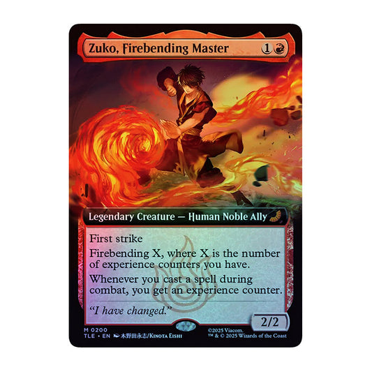 💫  Zuko, Firebending Master BORDERLESS FOIL - TLE 200 💫 Avatar: The Last Airbender Eternal 💫 Magic the Gathering 💫 NM