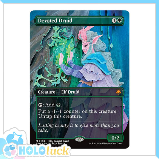 💫  Devoted Druid BORDERLESS  - ECL 138 💫 Lorwyn Eclipsed 💫 MTG NM