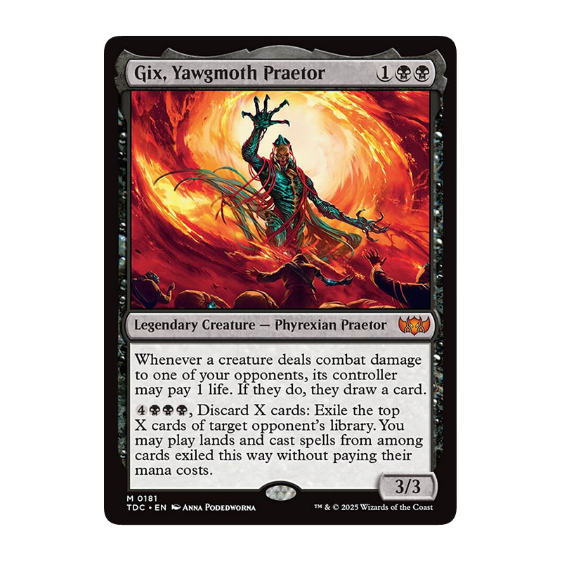 💫  Gix, Yawgmoth Praetor - TDC 037 💫 Tarkir Dragonstorm Commander 💫 Magic the Gathering 💫 NM