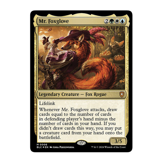 💫  Mr. Foxglove FOIL - BLC 006 💫 Bloomburrow Commander 💫 Magic the Gathering 💫 NM