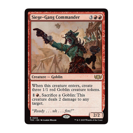 💫  Siege-Gang Commander - TDC 127 💫 Tarkir Dragonstorm Commander 💫 Magic the Gathering 💫 NM