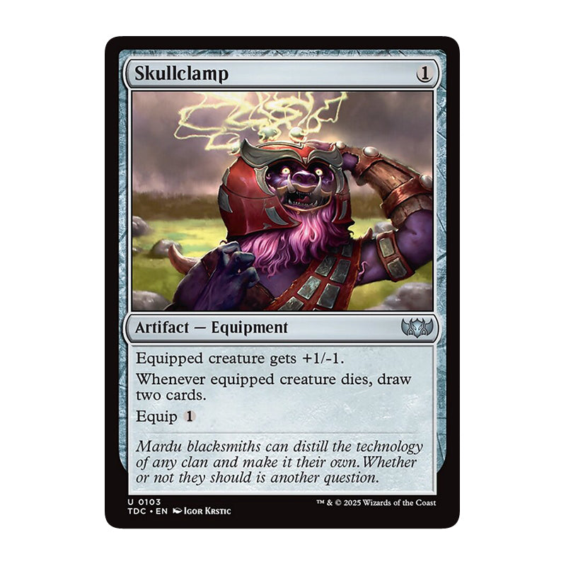 💫  Skullclamp - TDC 122 💫 Tarkir Dragonstorm Commander 💫 Magic the Gathering 💫 NM