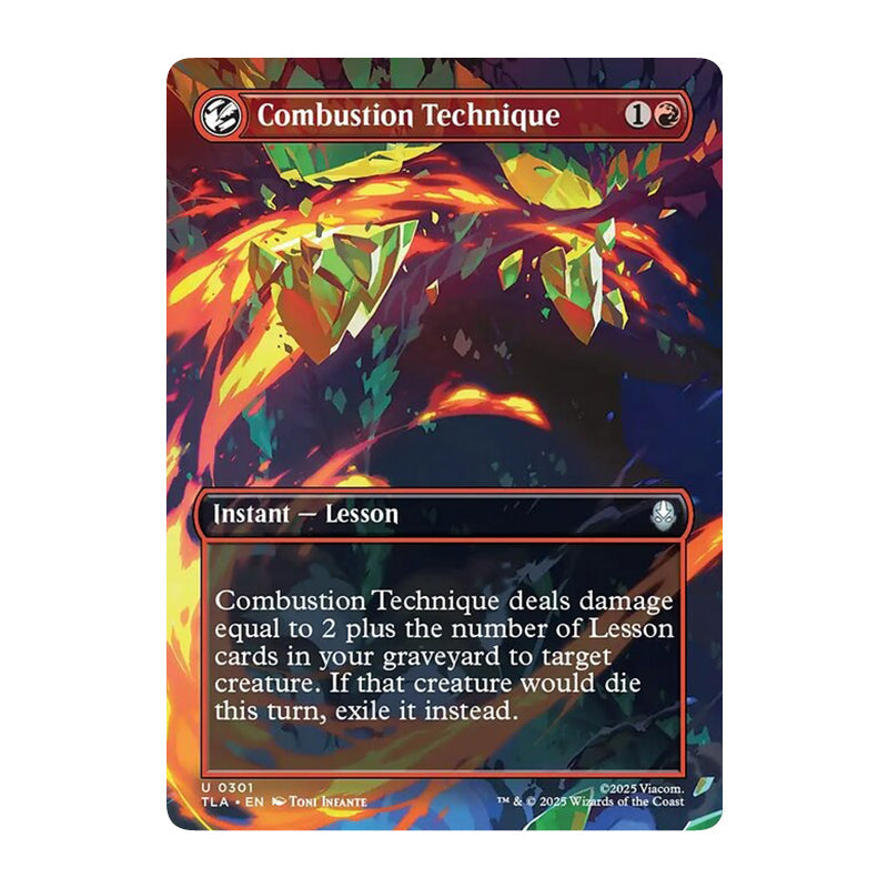 💫  Combustion Technique BORDERLESS - TLA 301 💫 Avatar: The Last Airbender 💫 MTG NM