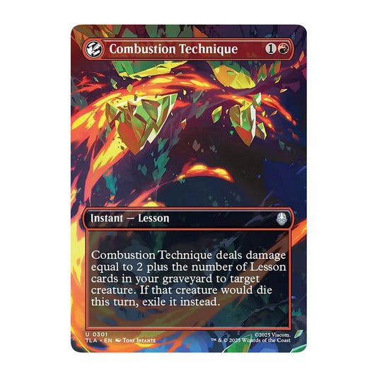 💫  Combustion Technique BORDERLESS - TLA 301 💫 Avatar: The Last Airbender 💫 MTG NM