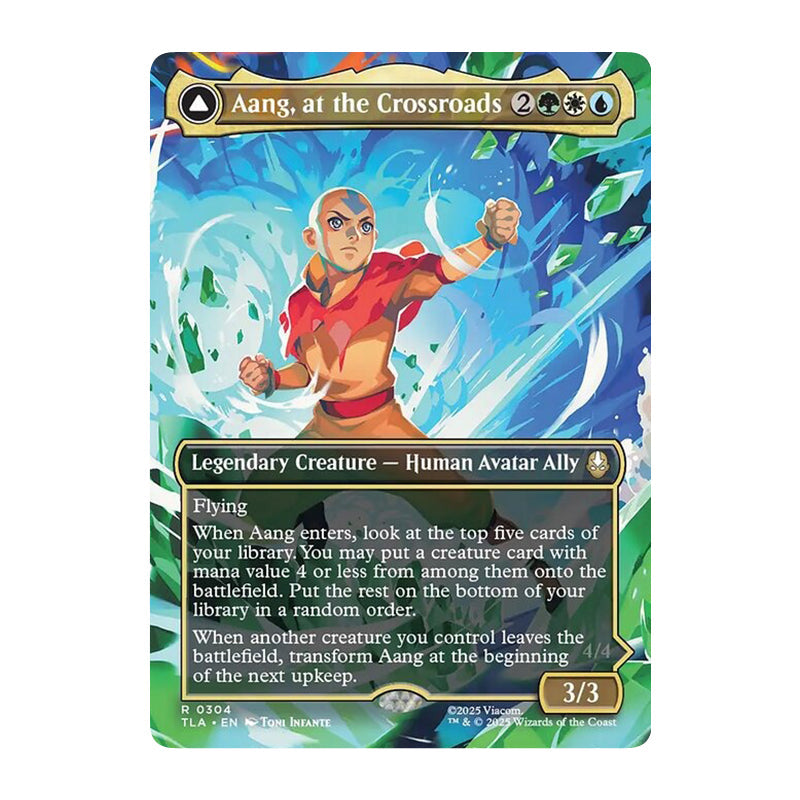 💫  Aang, at the Crossroads // Aang, Destined Savior BORDERLESS - TLA 304 💫 Avatar: The Last Airbender 💫 MTG NM