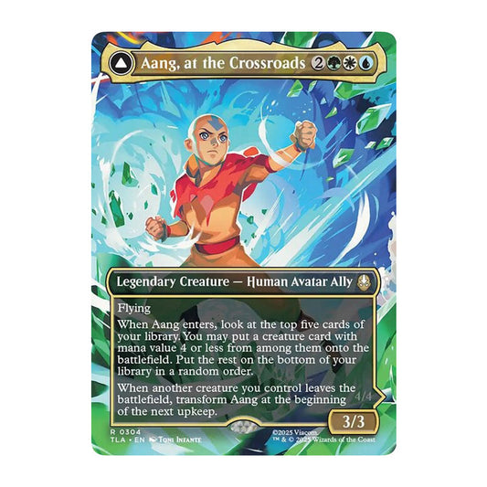 💫  Aang, at the Crossroads // Aang, Destined Savior BORDERLESS - TLA 304 💫 Avatar: The Last Airbender 💫 MTG NM
