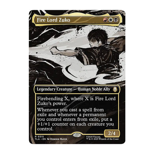 💫  Fire Lord Zuko BORDERLESS - TLA 315 💫 Avatar: The Last Airbender 💫 MTG NM