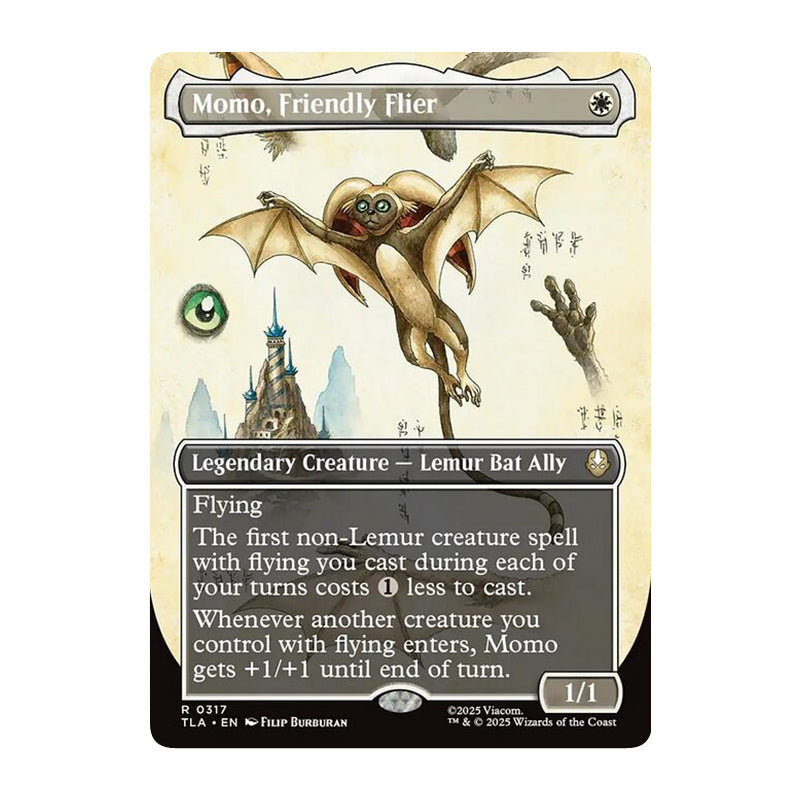 💫  Momo, Friendly Flier BORDERLESS - TLA 317 💫 Avatar: The Last Airbender 💫 MTG NM