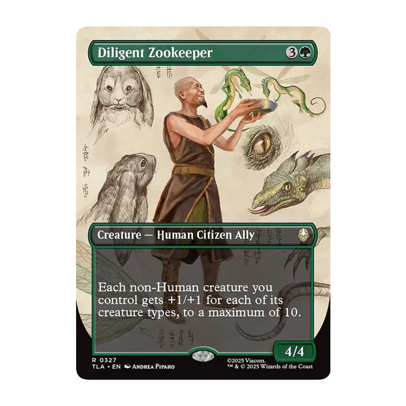 💫  Diligent Zookeeper BORDERLESS - TLA 327 💫 Avatar: The Last Airbender 💫 MTG NM
