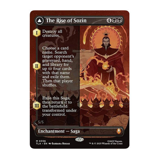 💫  The Rise of Sozin // Fire Lord Sozin BORDERLESS - TLA 356 💫 Avatar: The Last Airbender 💫 MTG NM