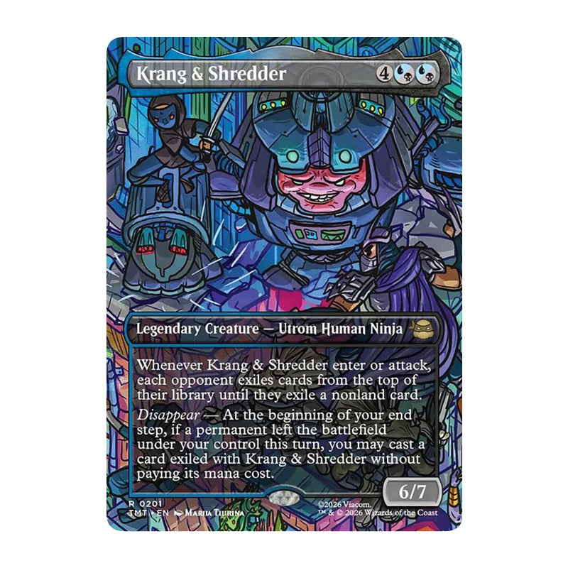 💫  Krang & Shredder BORDERLESS - TMT 201 💫 Teenage Mutant Ninja Turtles 💫 MTG NM