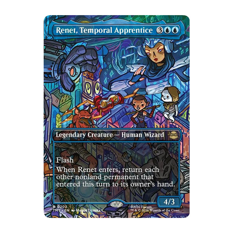 💫  Renet, Temporal Apprentice BORDERLESS - TMT 202 💫 Teenage Mutant Ninja Turtles 💫 MTG NM