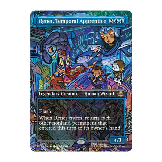 💫  Renet, Temporal Apprentice BORDERLESS - TMT 202 💫 Teenage Mutant Ninja Turtles 💫 MTG NM