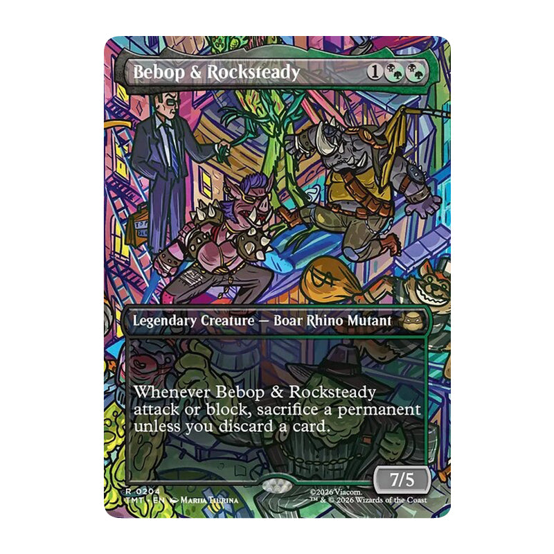 💫  Bebop & Rocksteady BORDERLESS - TMT 204 💫 Teenage Mutant Ninja Turtles 💫 MTG NM