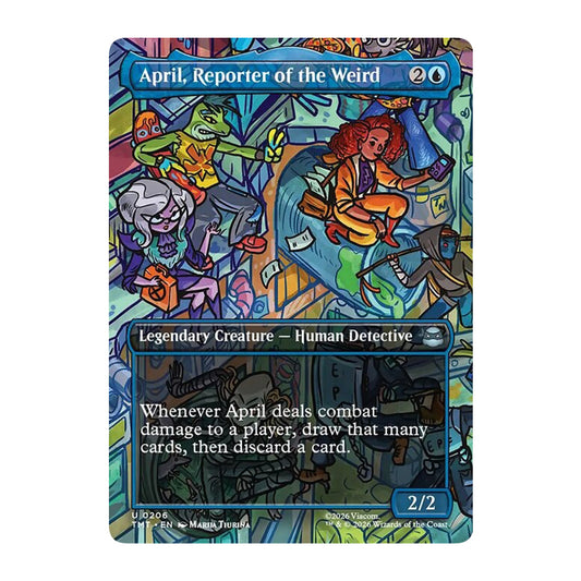 💫  April, Reporter of the Weird BORDERLESS - TMT 206 💫 Teenage Mutant Ninja Turtles 💫 MTG NM