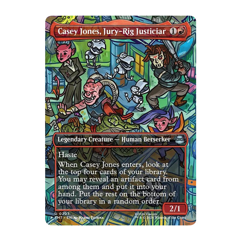 💫  Casey Jones, Jury-Rig Justiciar BORDERLESS - TMT 207 💫 Teenage Mutant Ninja Turtles 💫 MTG NM
