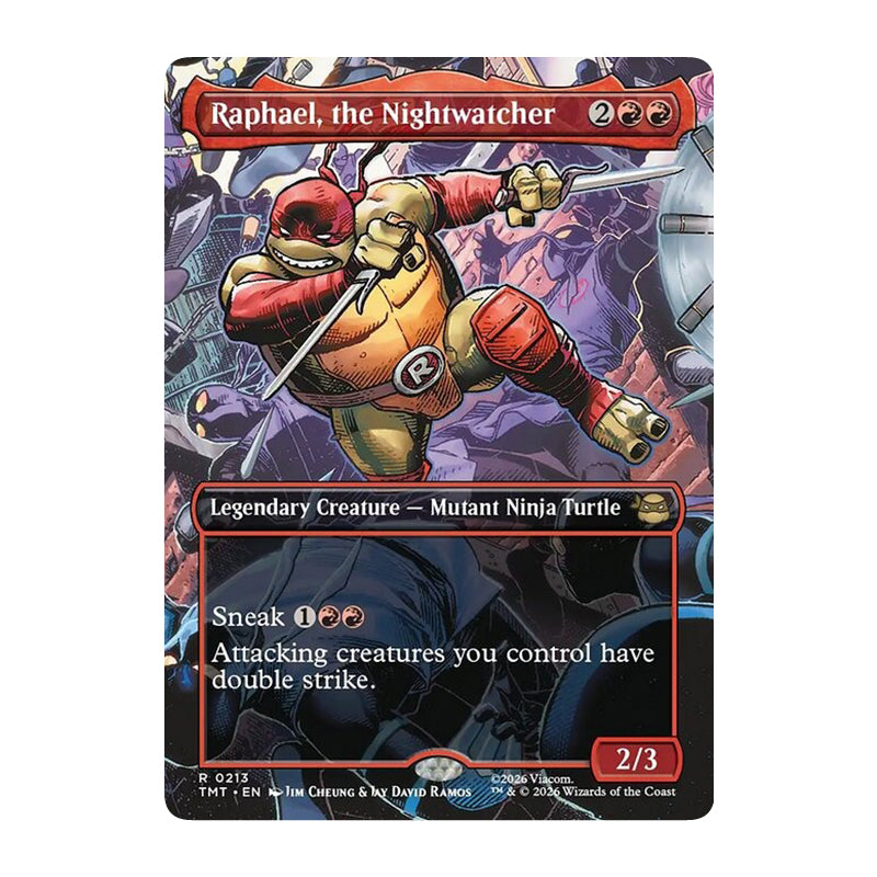 💫  Raphael, the Nightwatcher BORDERLESS - TMT 213 💫 Teenage Mutant Ninja Turtles 💫 MTG NM