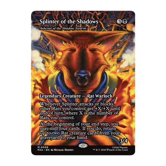 💫 Splinter of the Shadows // Ashcoat of the Shadow Swarm BORDERLESS - PZA 0006 💫 Teenage Mutant Ninja Turtles 💫 MTG NM