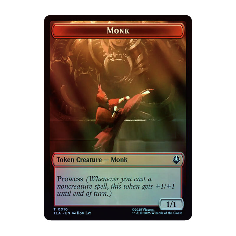 💫  Monk 0010 // Food 0021 - Double- Sided Token FOIL - TLA 💫 Avatar: The Last Airbender 💫 Magic the Gathering 💫 NM