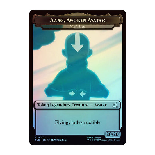 💫  Aang, Awoken Avatar 001 // Treasure 022  - Double- Sided Token FOIL - TLA 💫 Avatar: The Last Airbender 💫 Magic the Gathering 💫 NM